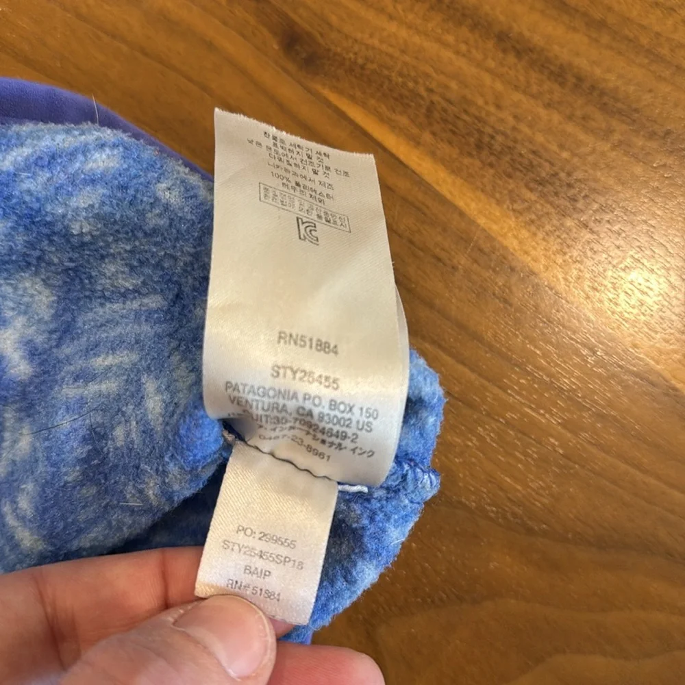 Patagonia Worn Wear Blue Geometric Fleece Pullover - Picture 12 of 12